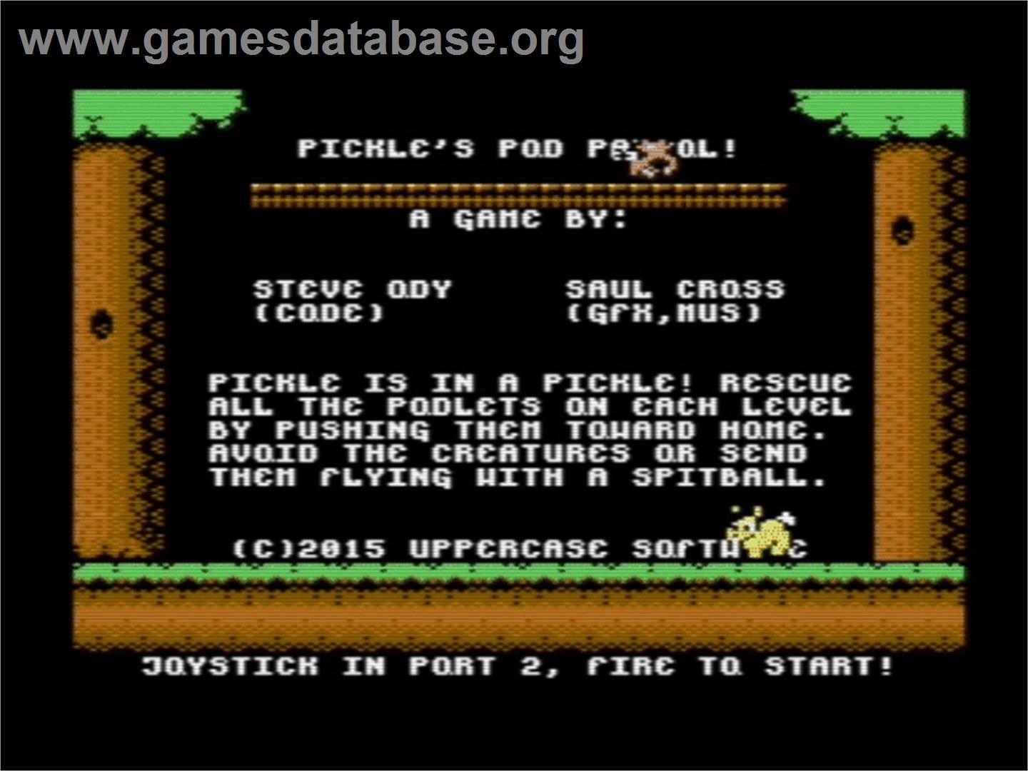 Pickle's Pod Patrol! - Commodore 64 - Artwork - Title Screen