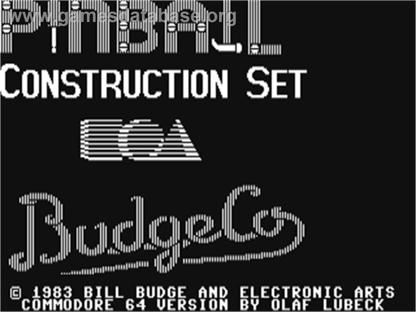 Pinball Construction Set - Commodore 64 - Artwork - Title Screen