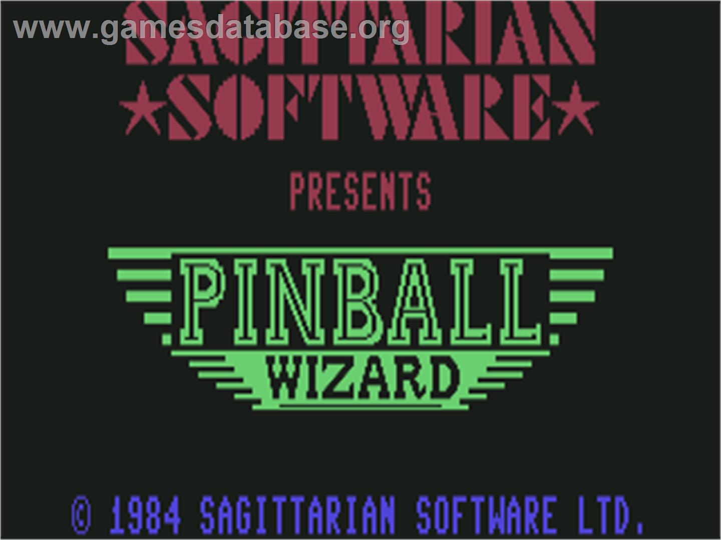 Pinball Wizard (CP Software) - Commodore 64 - Artwork - Title Screen