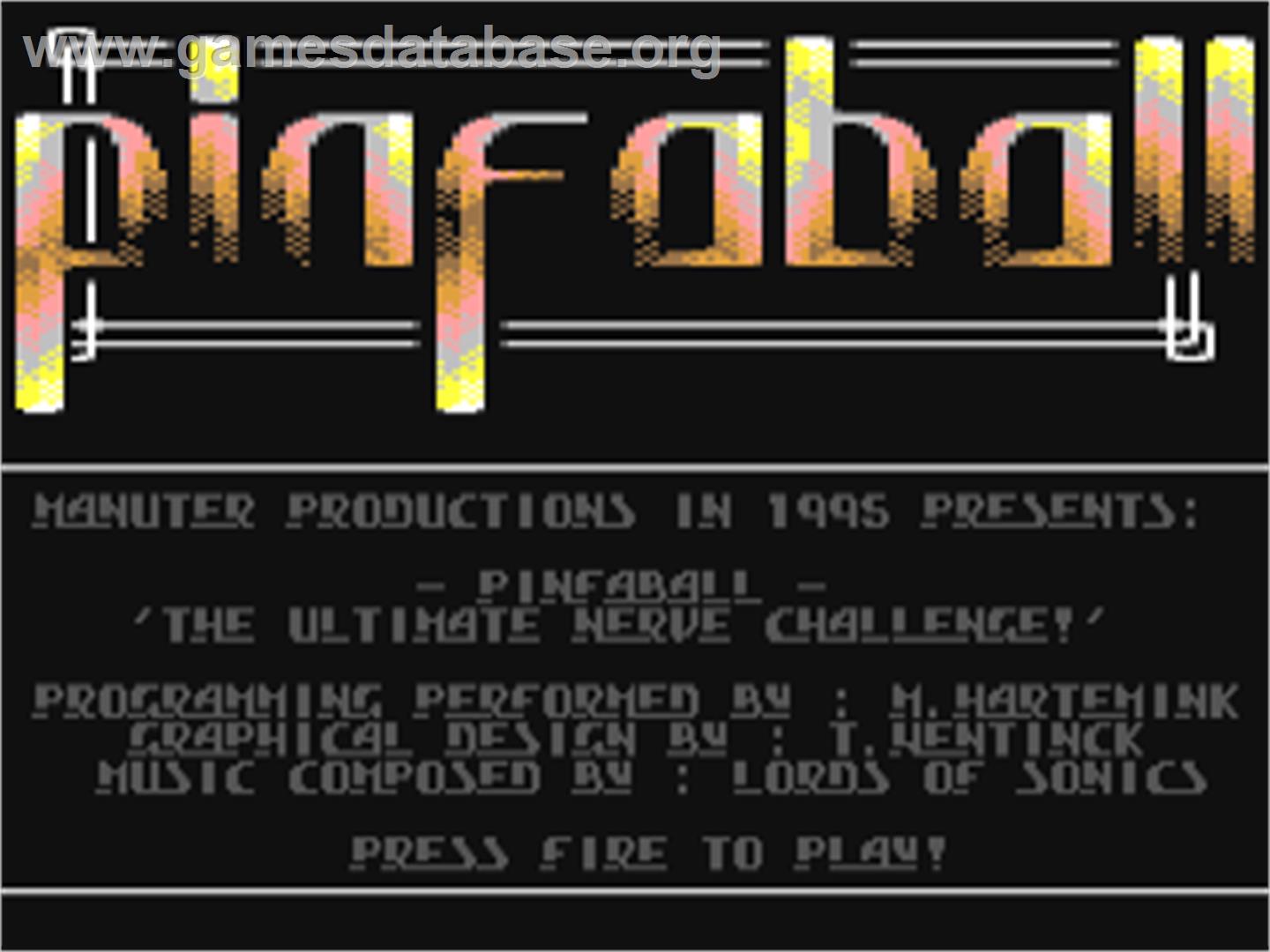 Pinfaball - Commodore 64 - Artwork - Title Screen