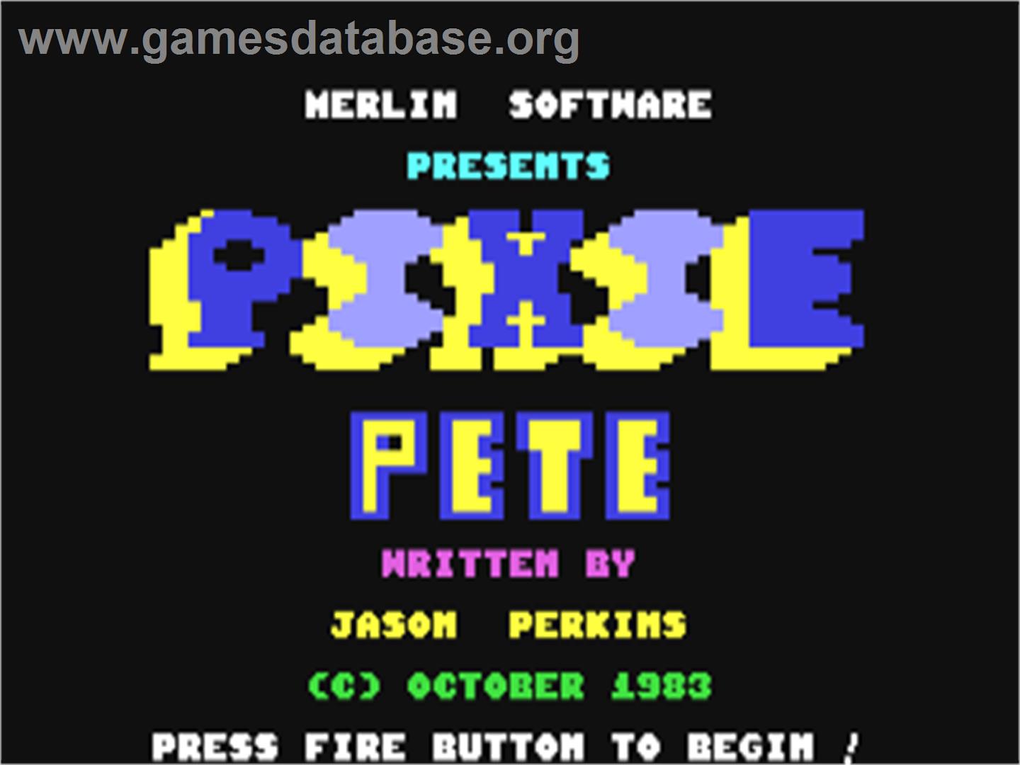 Pixie Pete - Commodore 64 - Artwork - Title Screen