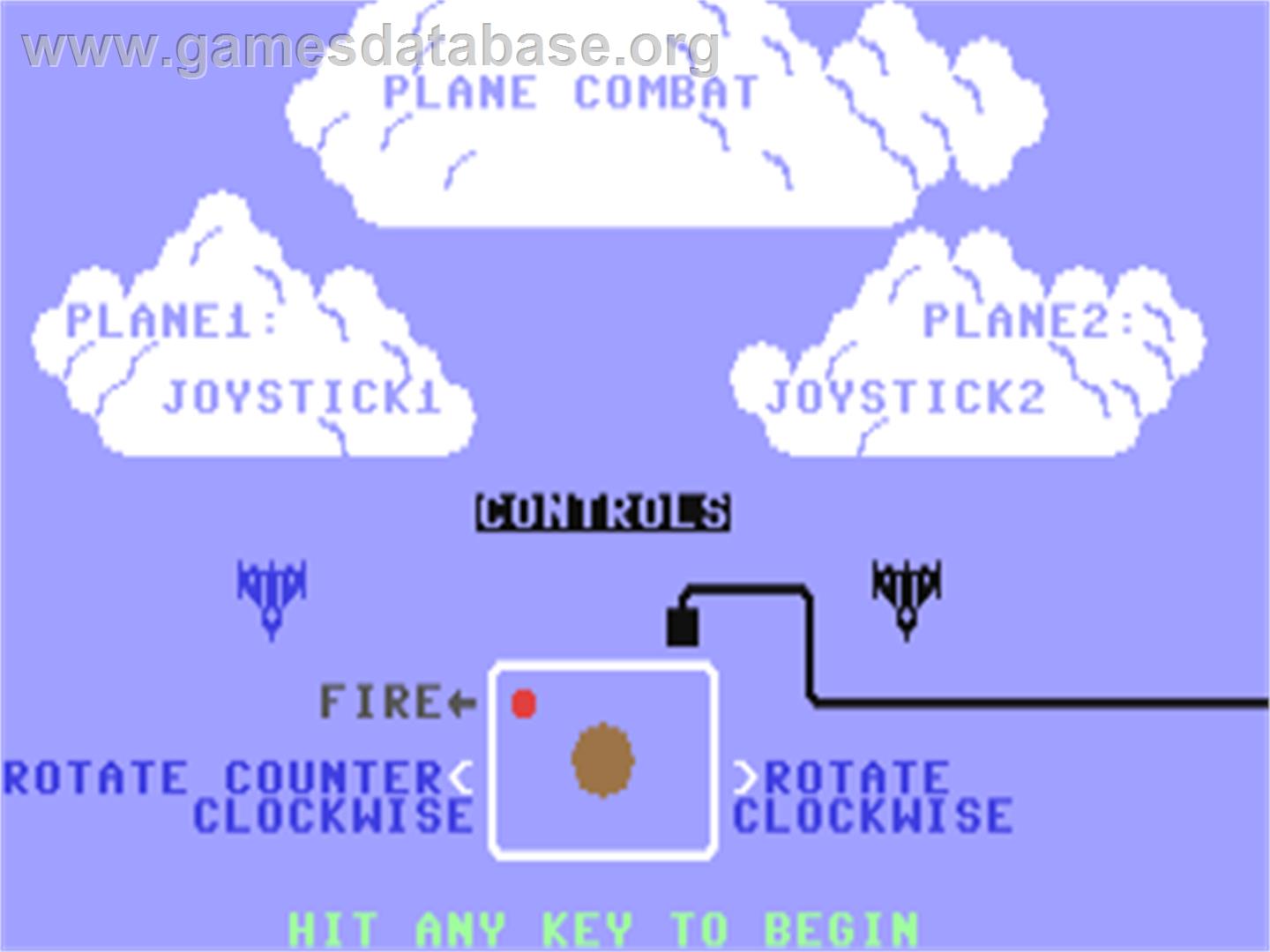 Plane Combat - Commodore 64 - Artwork - Title Screen