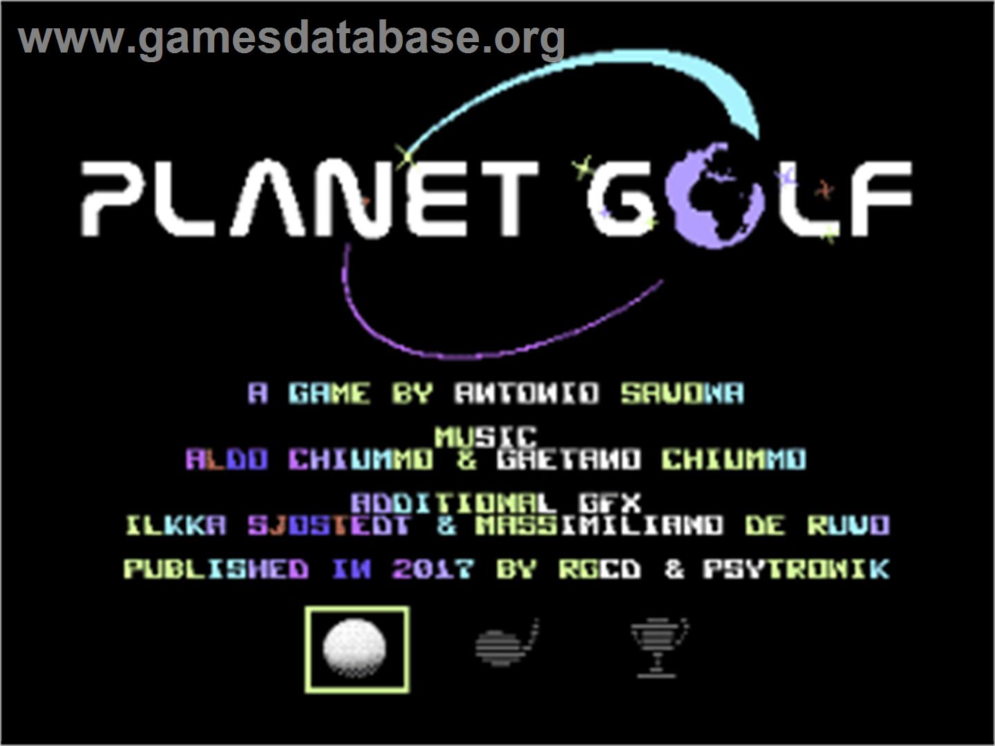 Planet Golf - Commodore 64 - Artwork - Title Screen