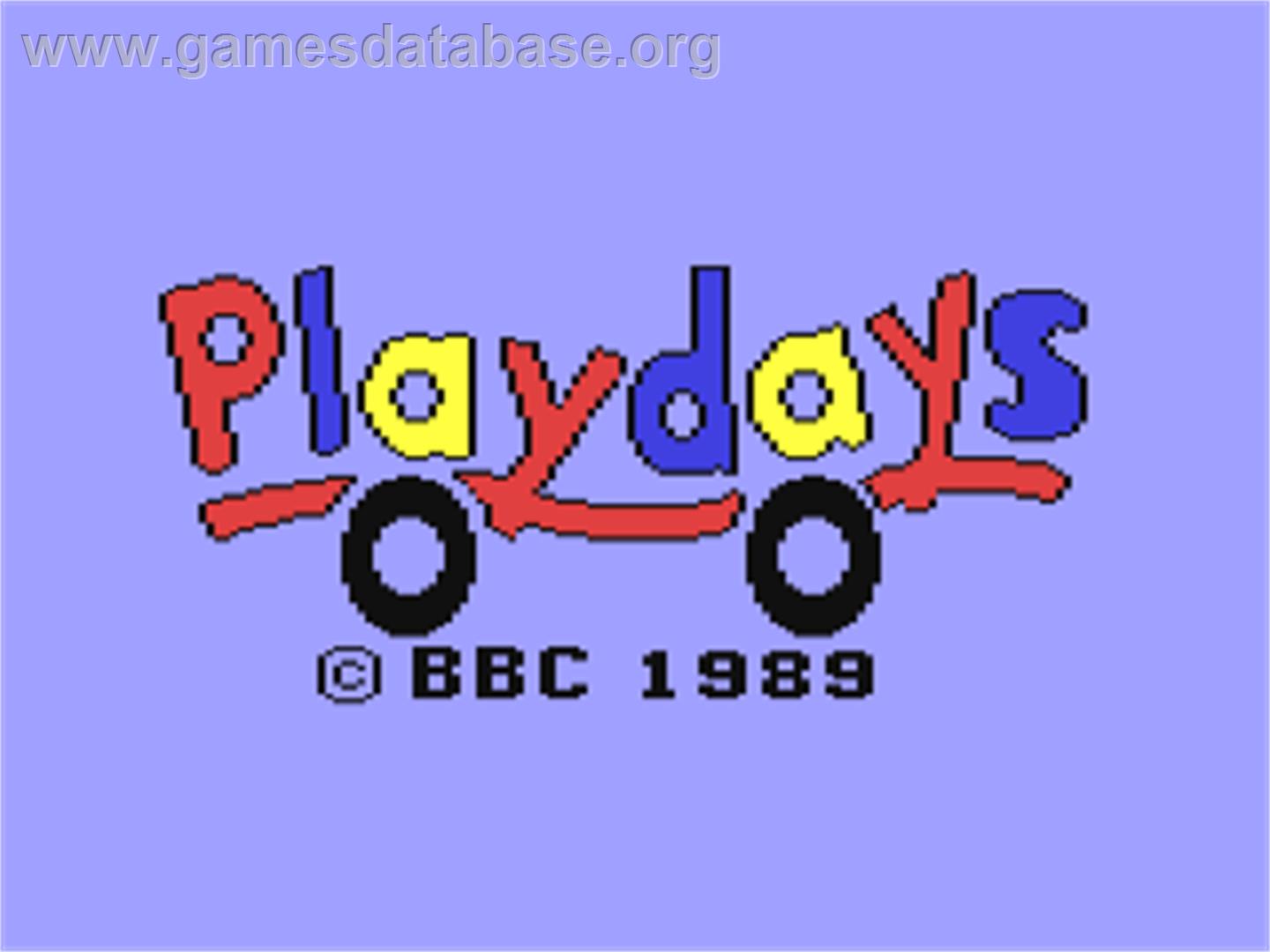 Playdays - Commodore 64 - Artwork - Title Screen