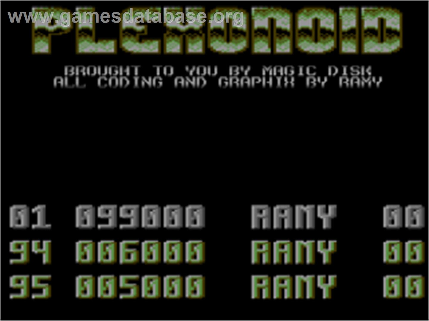 Plexonoid - Commodore 64 - Artwork - Title Screen