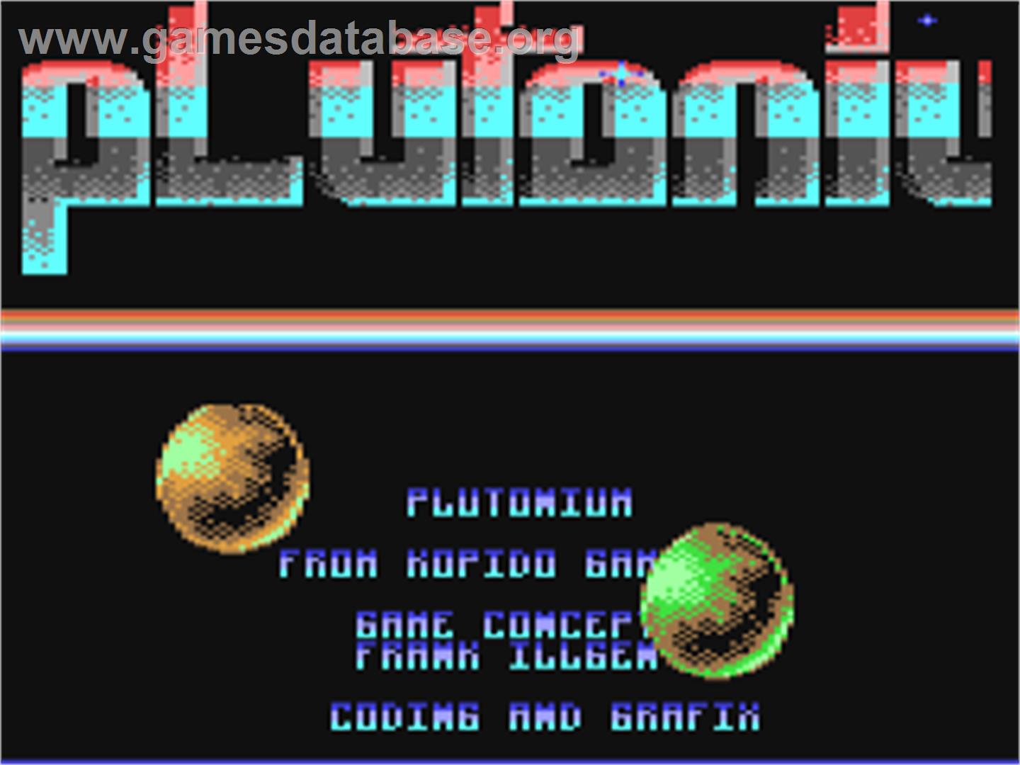 Plutonium - Commodore 64 - Artwork - Title Screen