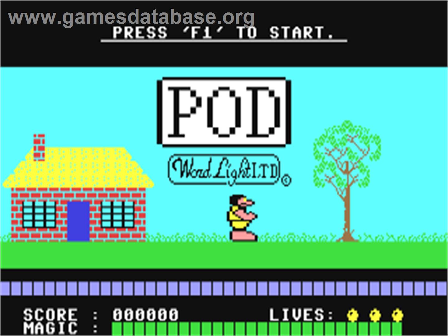 Pod - Commodore 64 - Artwork - Title Screen
