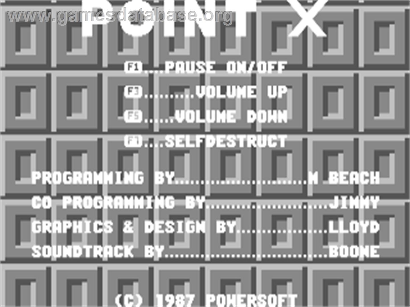 Point X - Commodore 64 - Artwork - Title Screen