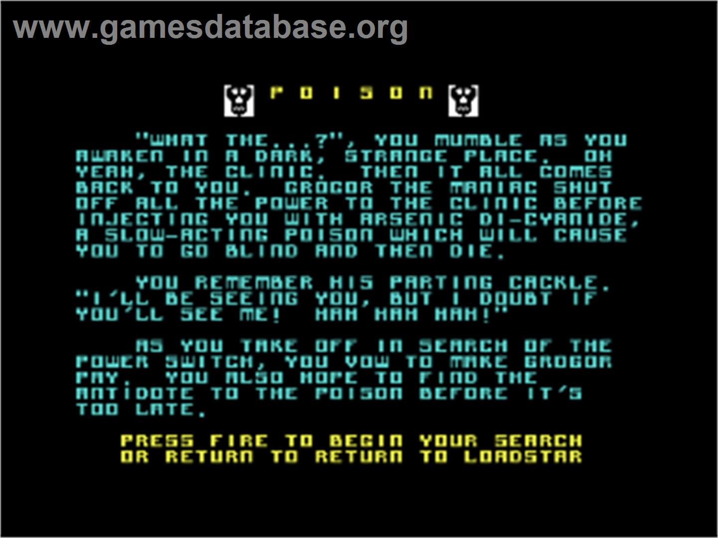 Poison - Commodore 64 - Artwork - Title Screen