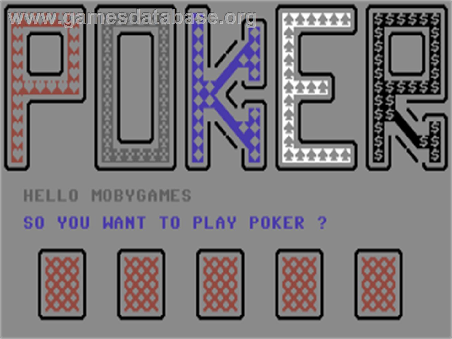 Poker (TimSoft) - Commodore 64 - Artwork - Title Screen