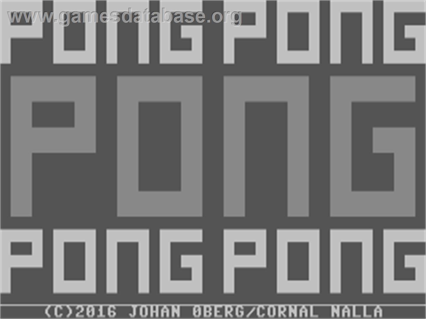 Pong - Commodore 64 - Artwork - Title Screen
