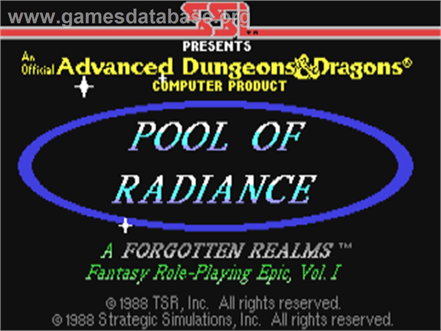 Pool of Radiance - Commodore 64 - Artwork - Title Screen