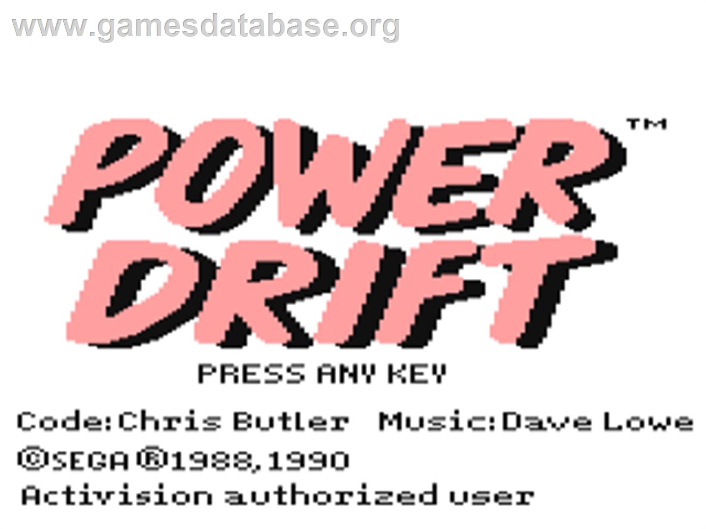 Power Drift - Commodore 64 - Artwork - Title Screen