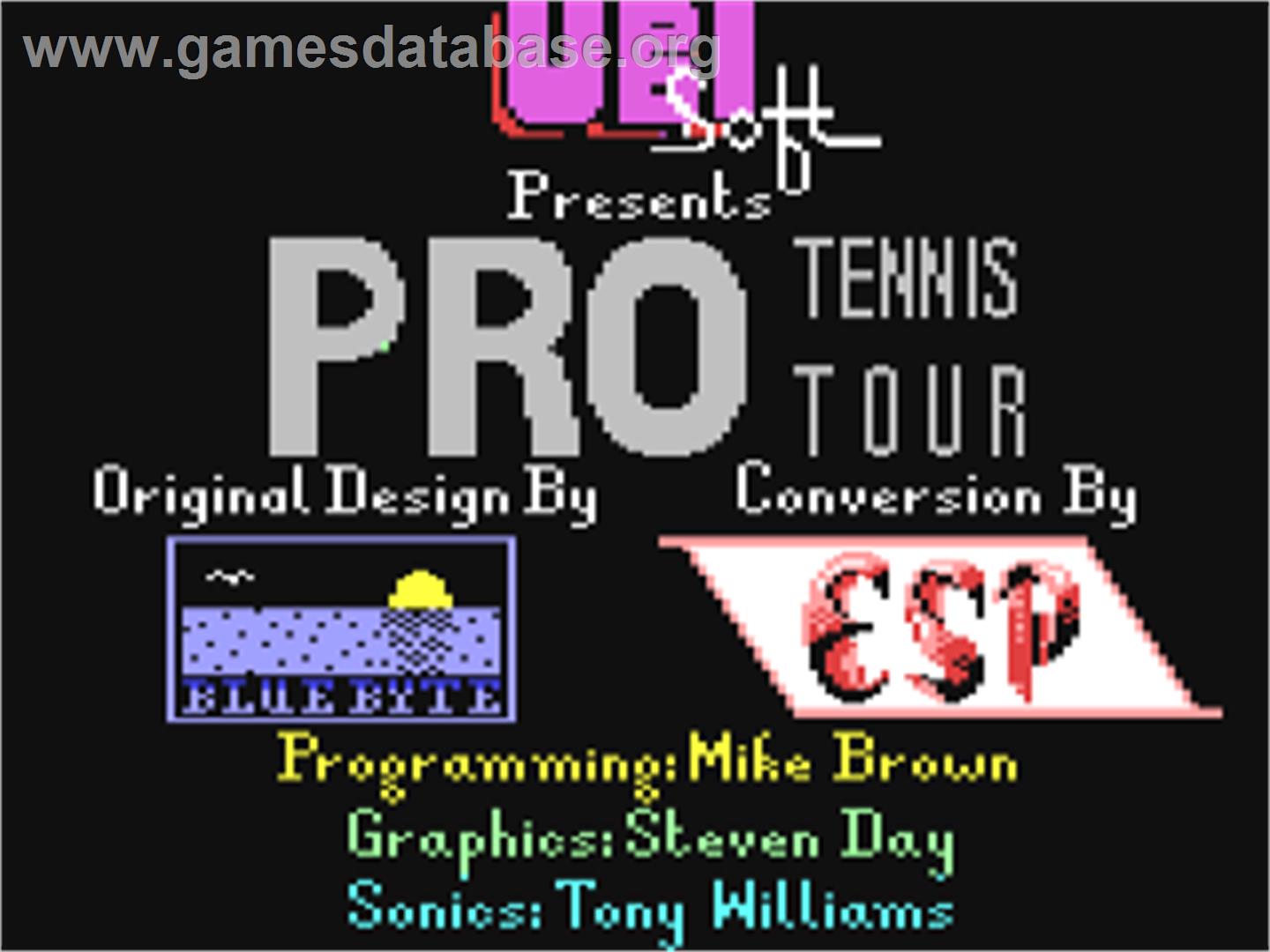 Pro Tennis Tour / Great Courts - Commodore 64 - Artwork - Title Screen