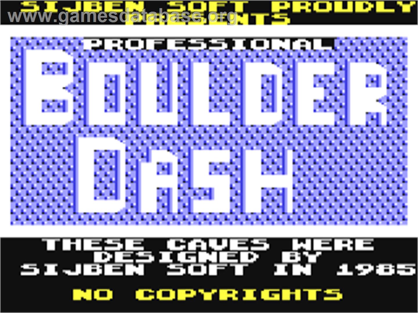 Professional Boulder Dash - Commodore 64 - Artwork - Title Screen