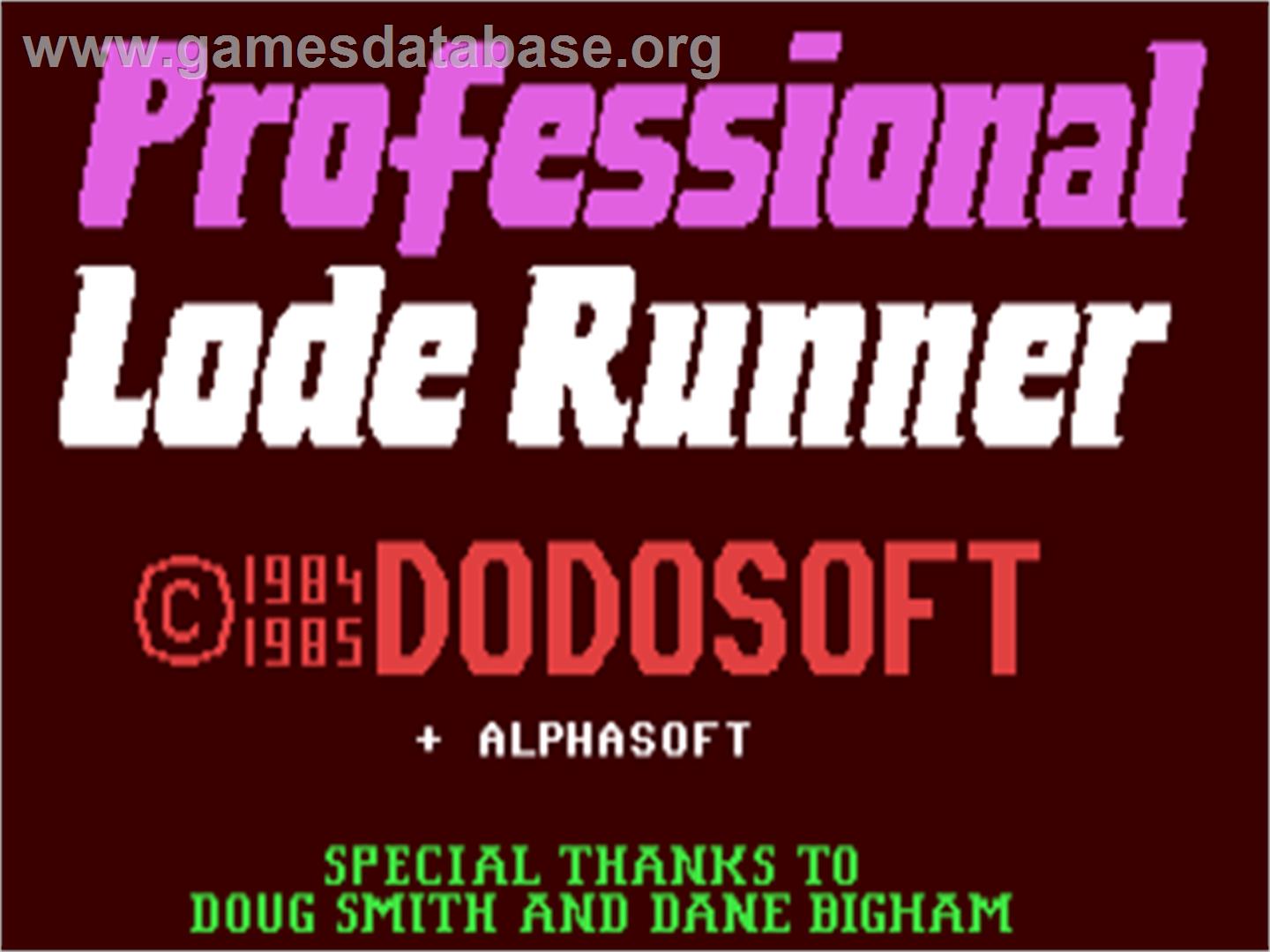 Professional Lode Runner - Commodore 64 - Artwork - Title Screen