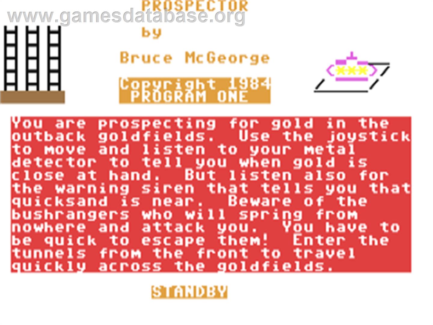 Prospector - Commodore 64 - Artwork - Title Screen