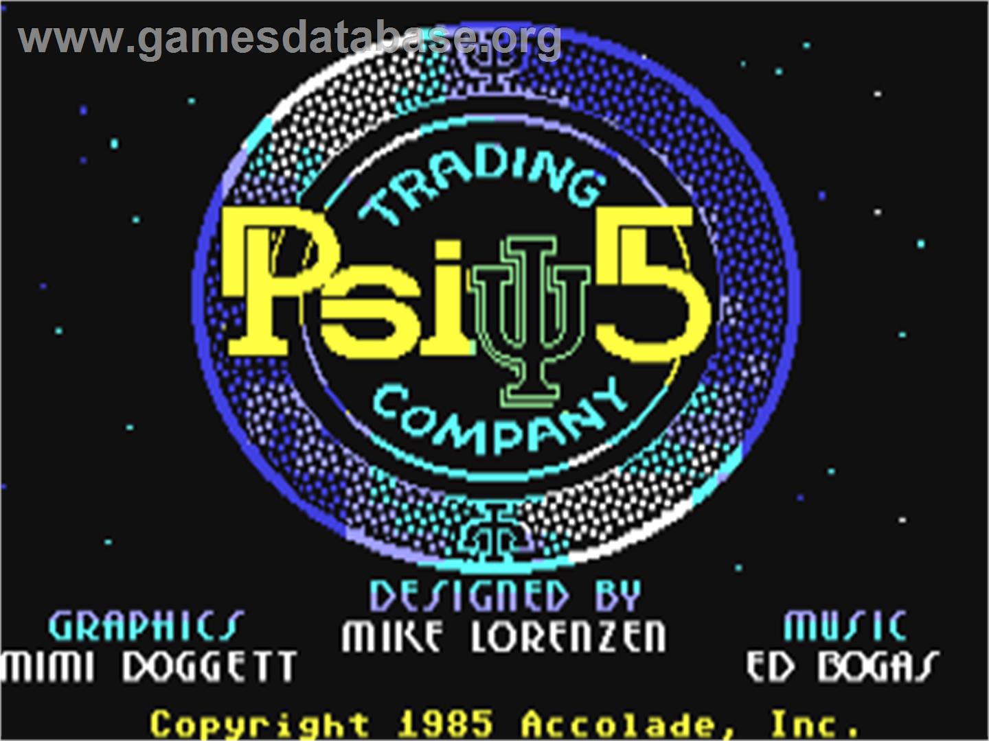 Psi-5 Trading Company - Commodore 64 - Artwork - Title Screen