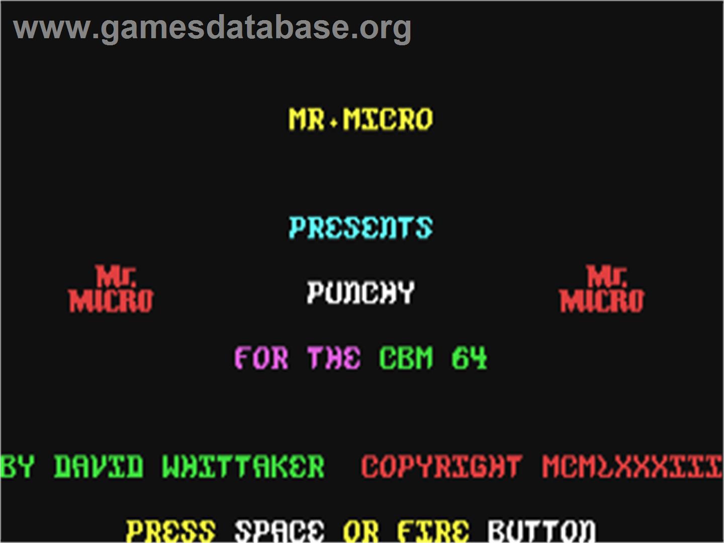 Punchy - Commodore 64 - Artwork - Title Screen