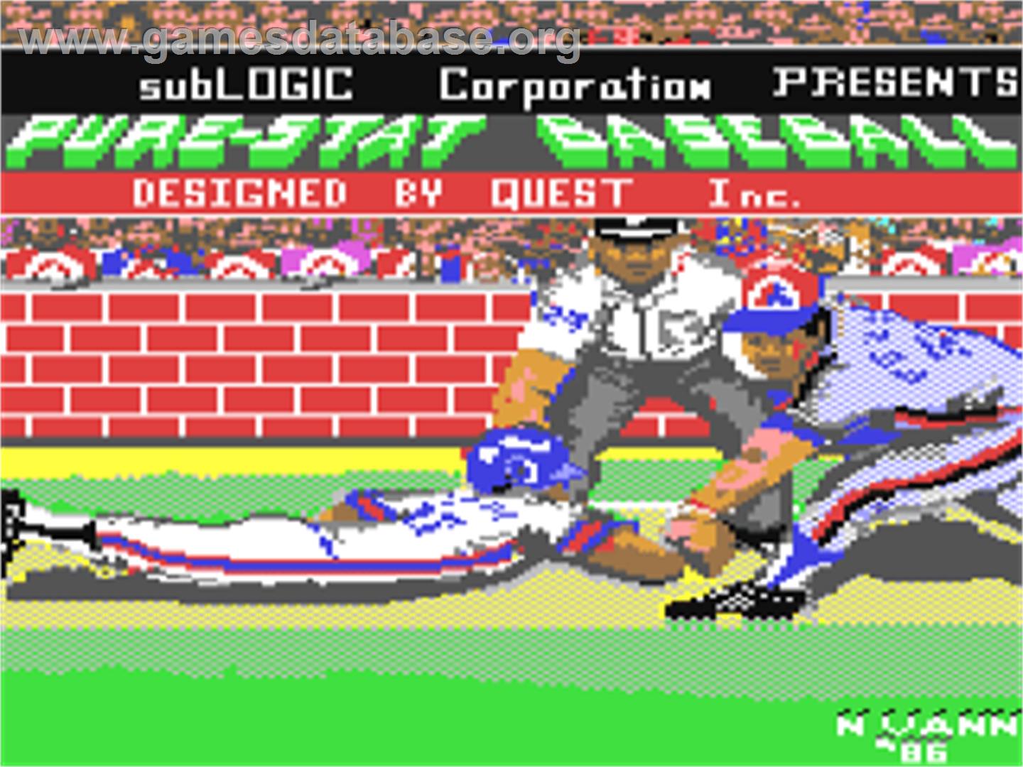 Pure-stat Baseball - Commodore 64 - Artwork - Title Screen