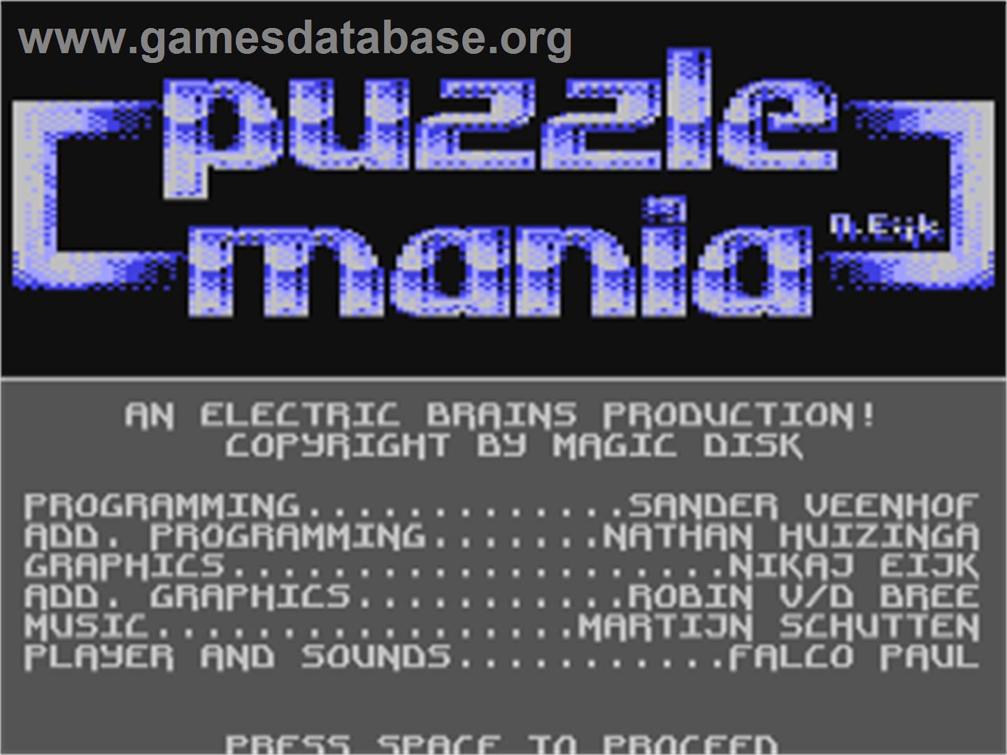 Puzzle Mania (Compute!) - Commodore 64 - Artwork - Title Screen