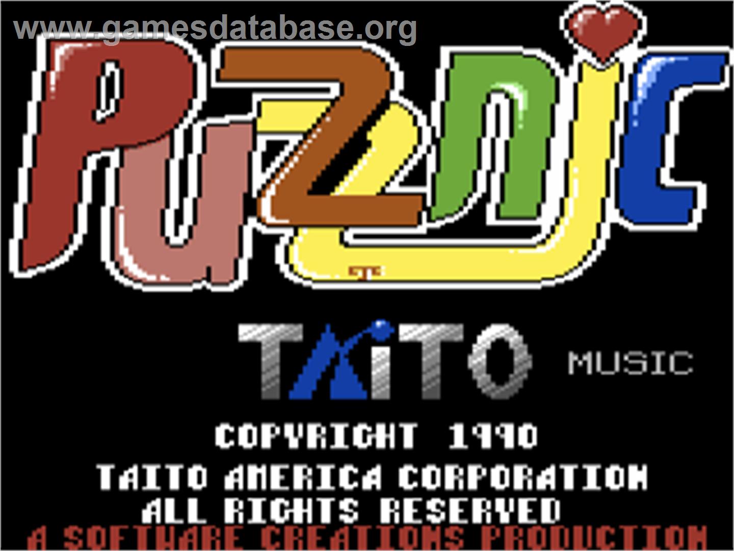 Puzznic - Commodore 64 - Artwork - Title Screen