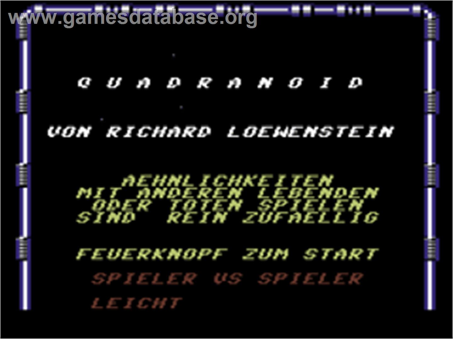 Quadranoid - Commodore 64 - Artwork - Title Screen