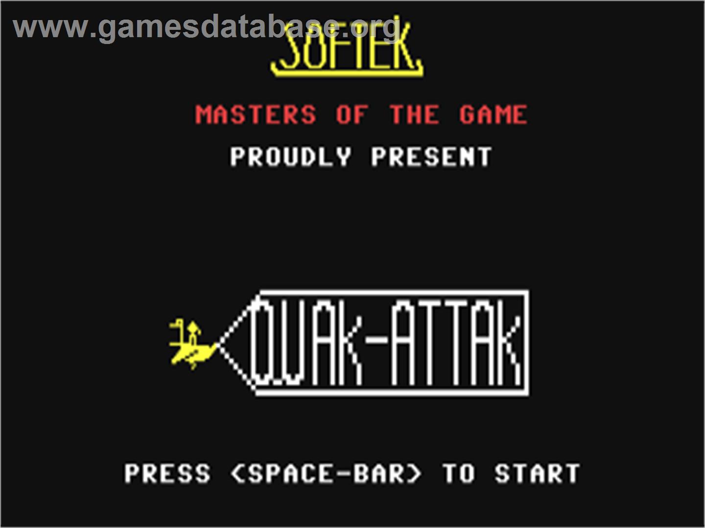 Quak-attak - Commodore 64 - Artwork - Title Screen