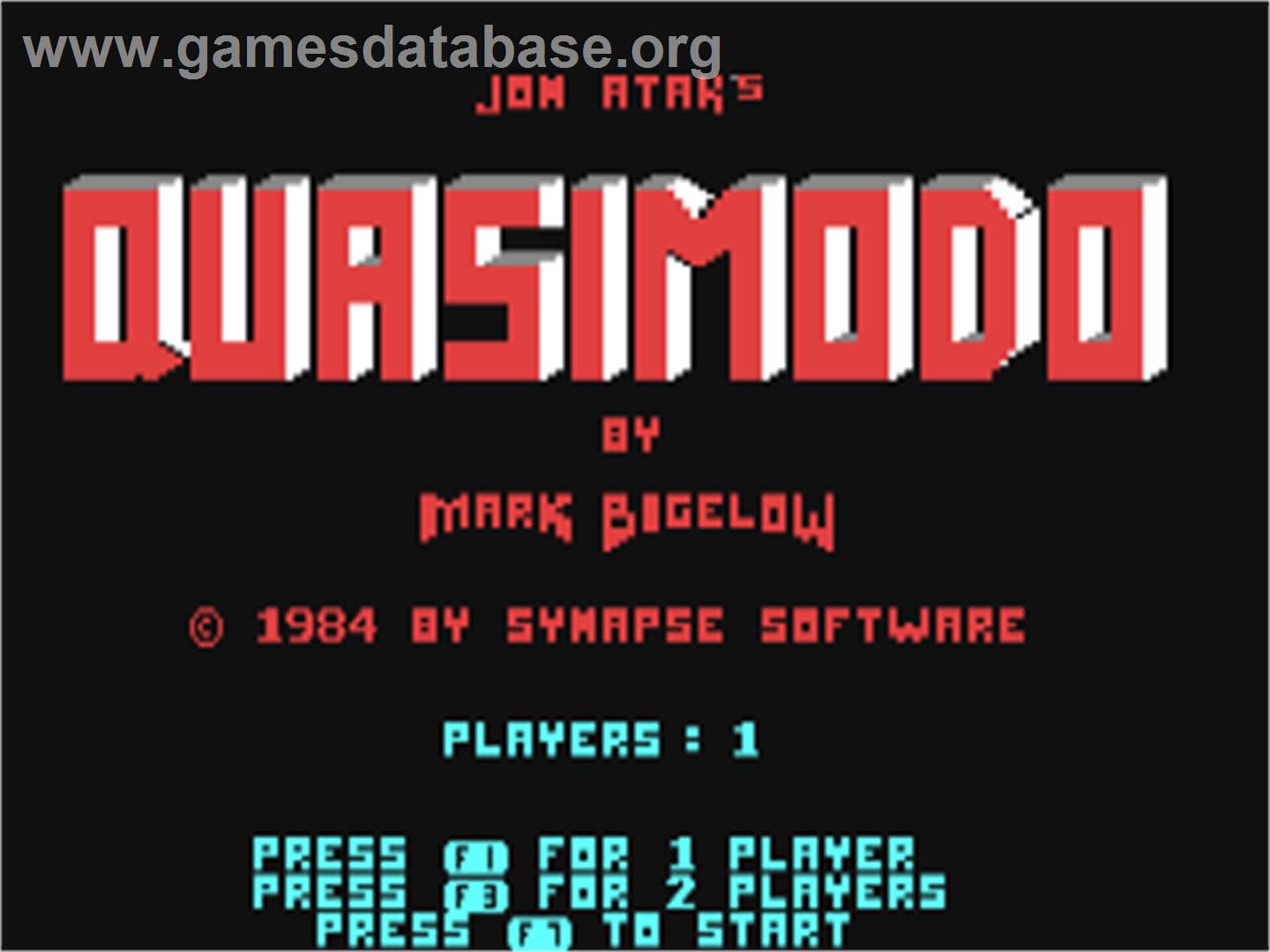 Quasimodo - Commodore 64 - Artwork - Title Screen