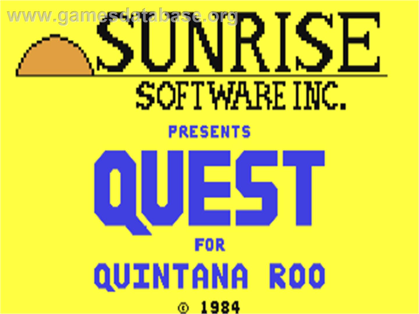 Quest For Quintana Roo - Commodore 64 - Artwork - Title Screen