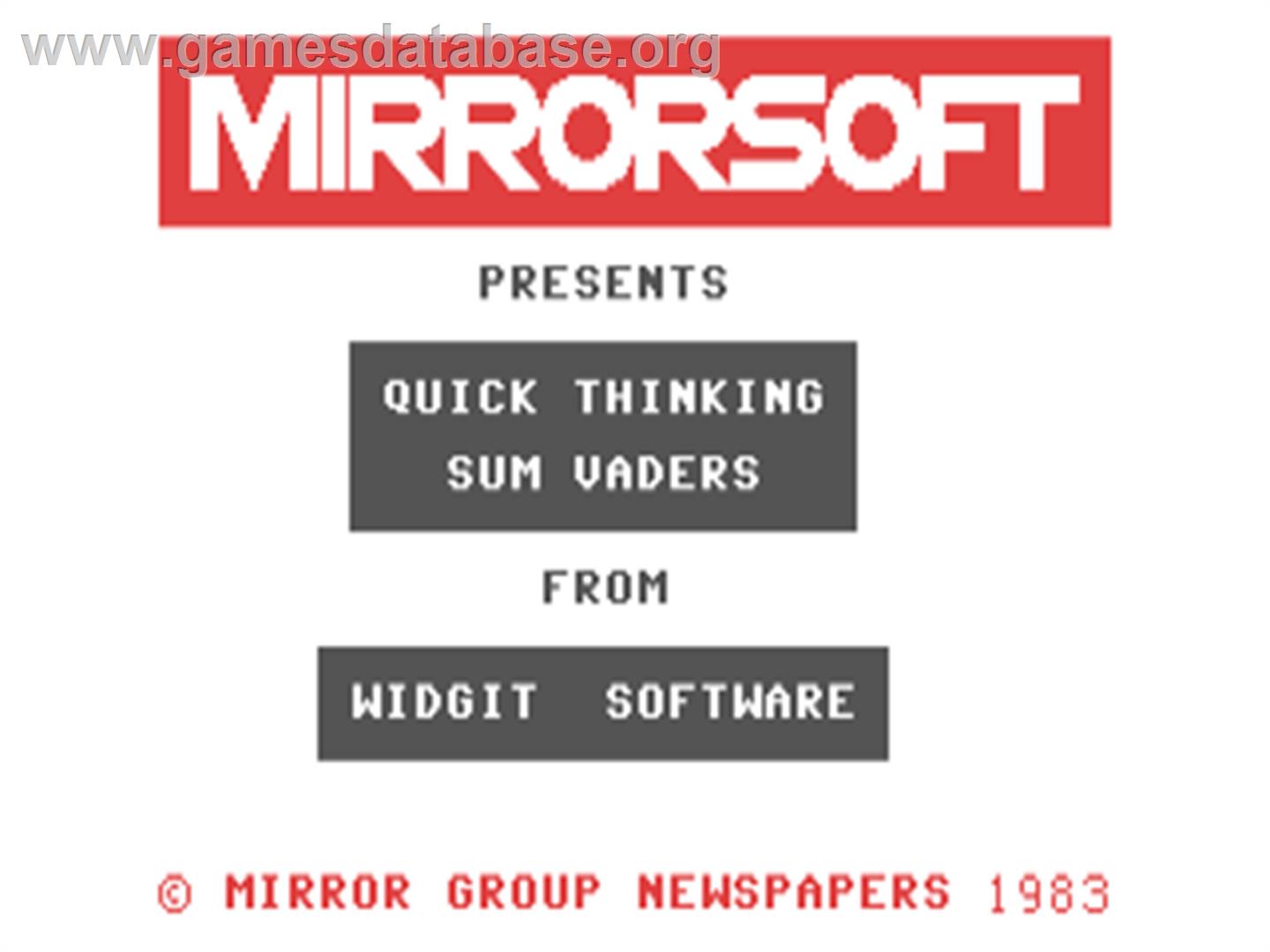 Quick Thinking! - Commodore 64 - Artwork - Title Screen