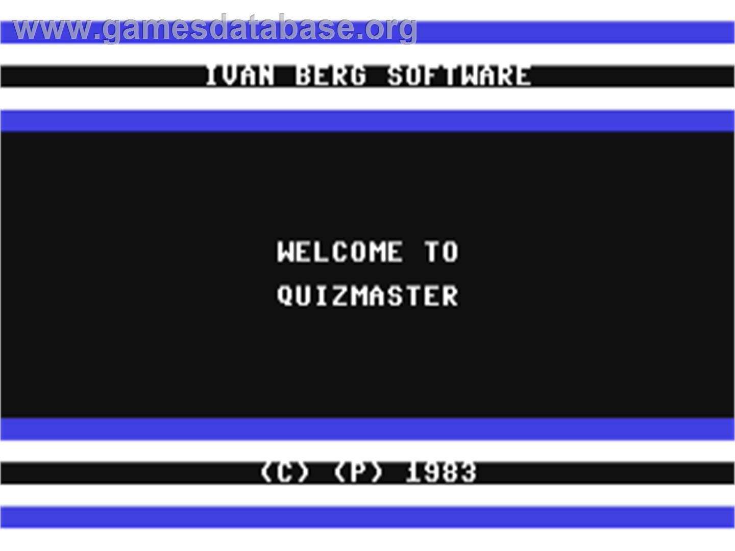 Quiz-master V3.8 - Commodore 64 - Artwork - Title Screen