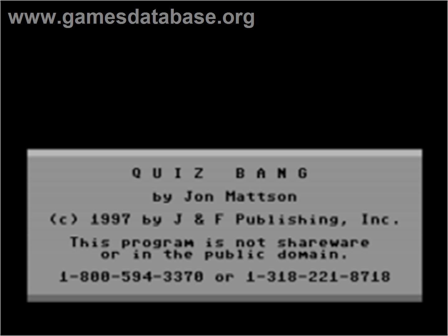 Quiz Bang - Commodore 64 - Artwork - Title Screen