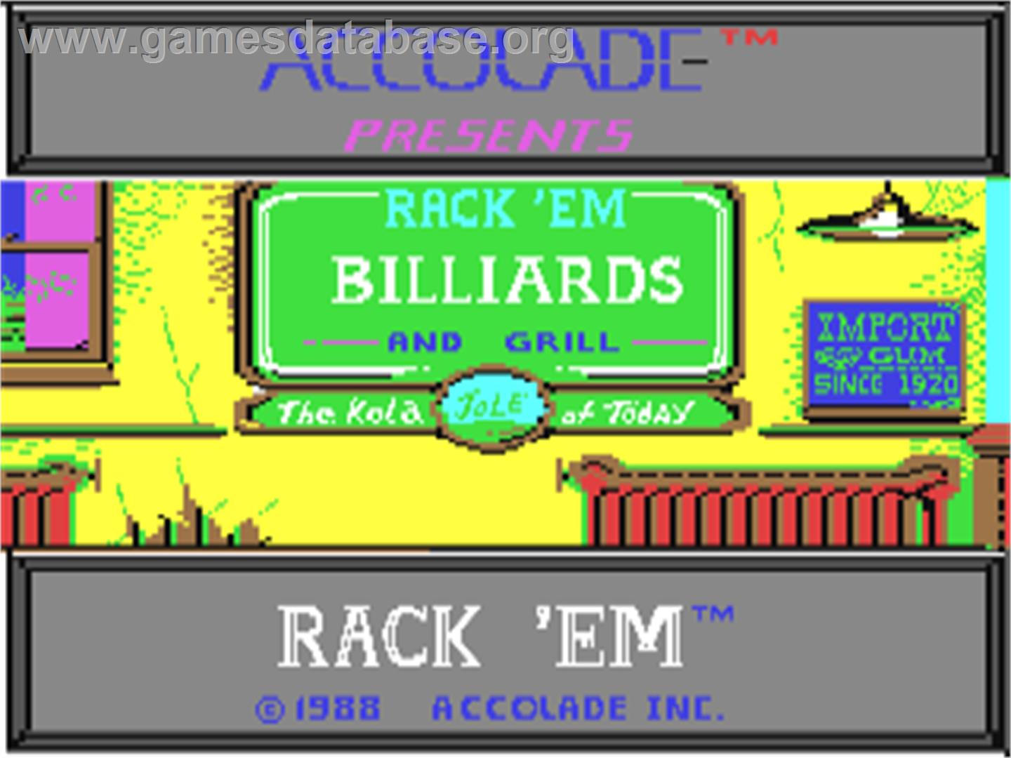 Rack 'em - Commodore 64 - Artwork - Title Screen