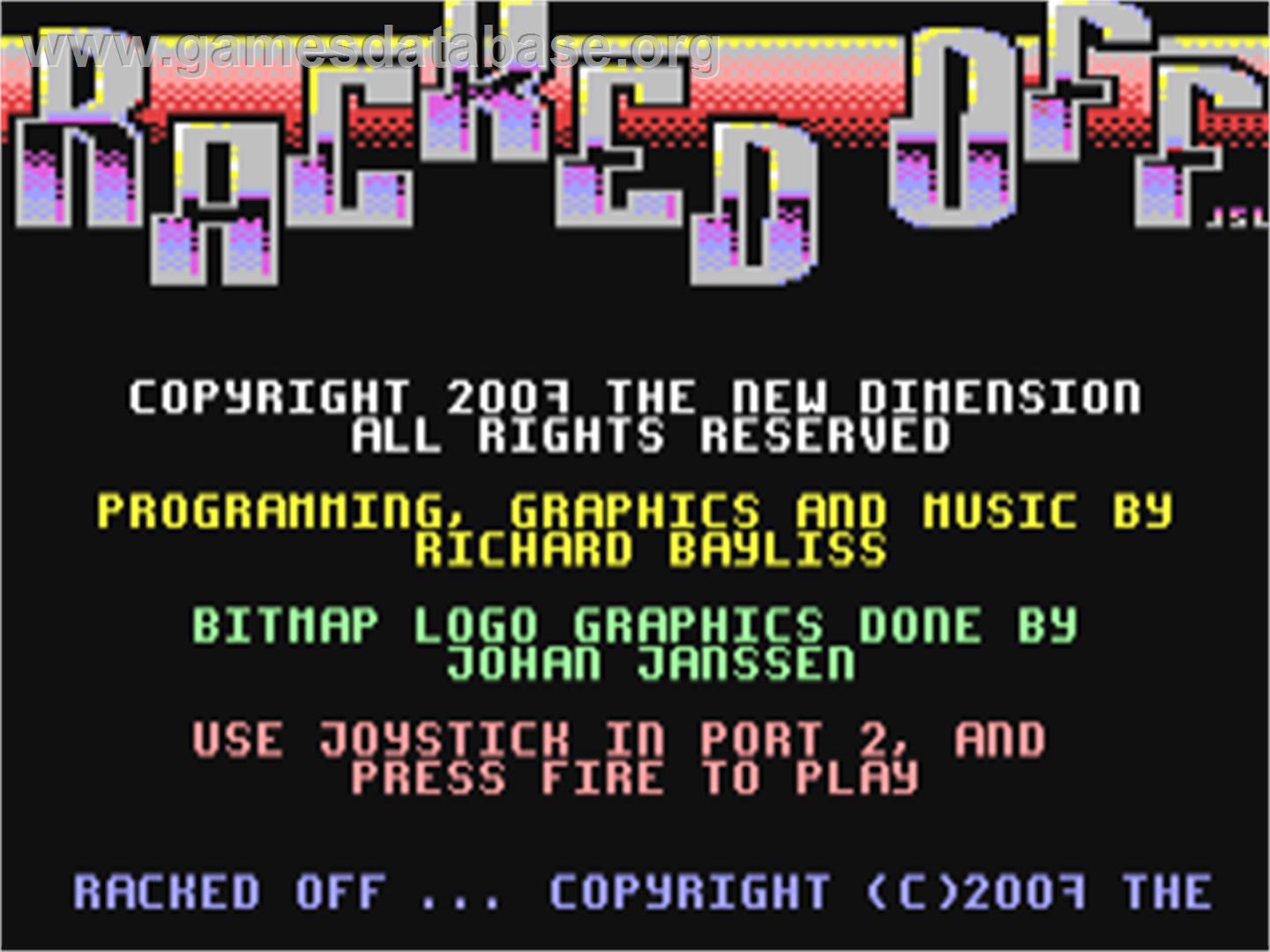 Racked Off - Commodore 64 - Artwork - Title Screen
