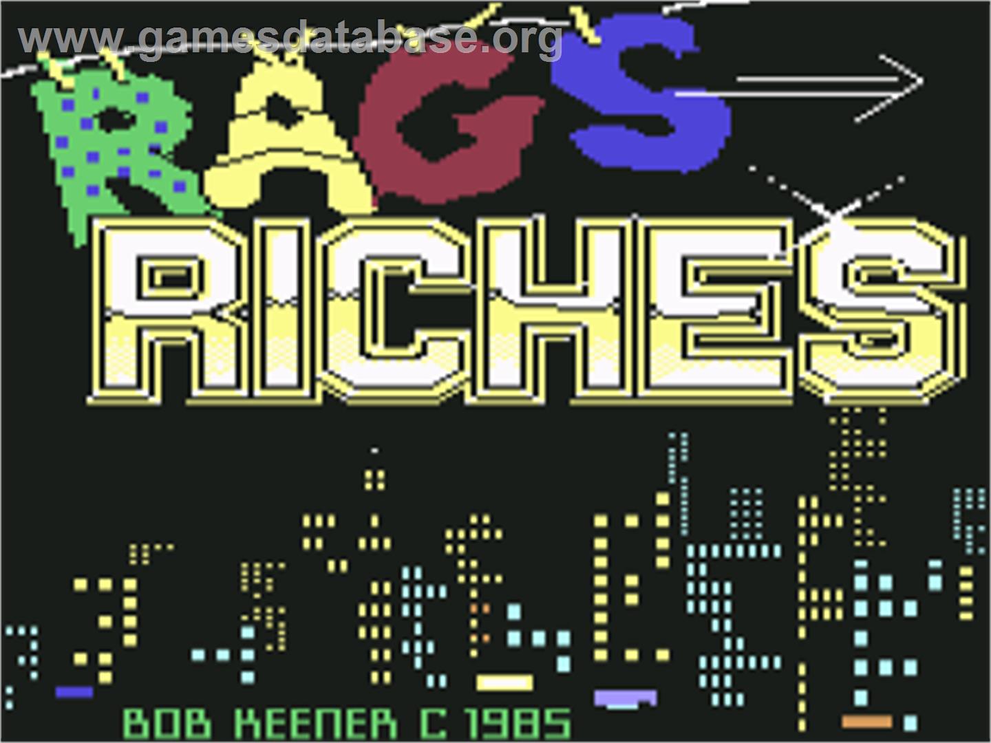 Rags To Riches - Commodore 64 - Artwork - Title Screen