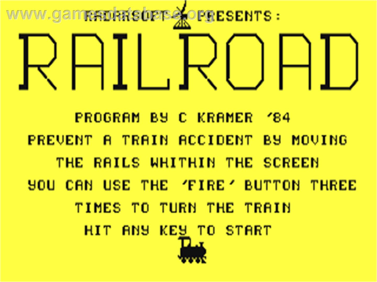 Railroad - Commodore 64 - Artwork - Title Screen
