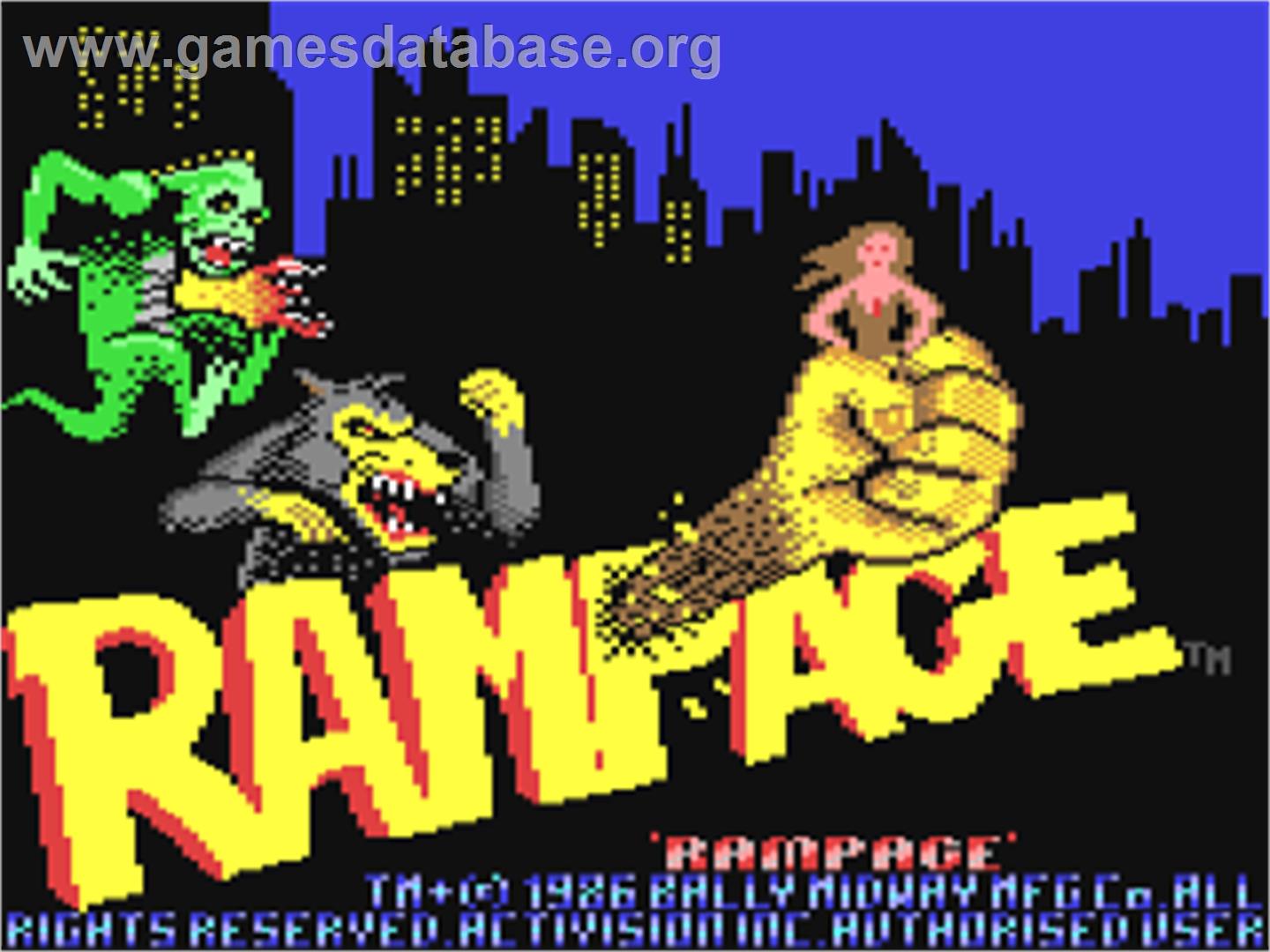 Rampage (EU Version) - Commodore 64 - Artwork - Title Screen
