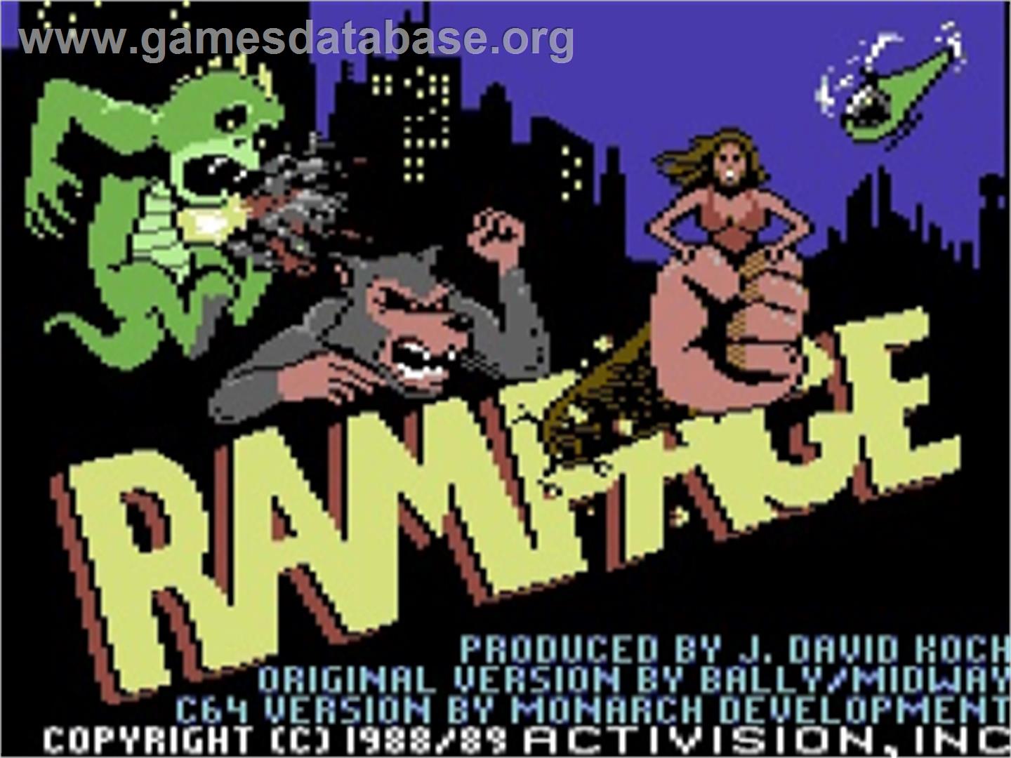 Rampage - Commodore 64 - Artwork - Title Screen
