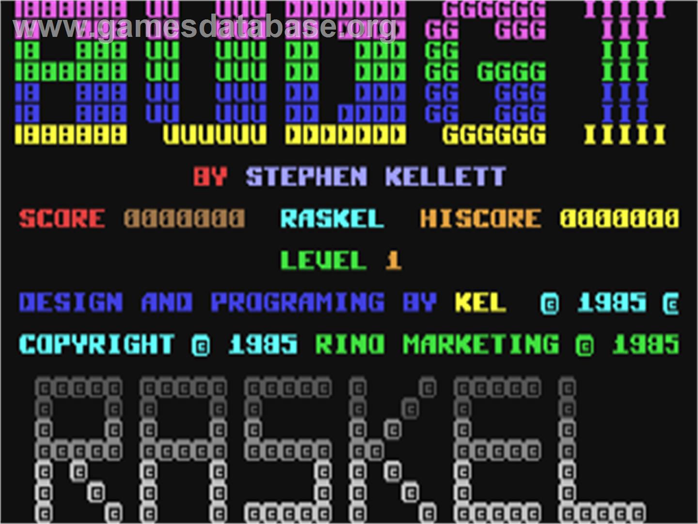 Raskel - Commodore 64 - Artwork - Title Screen