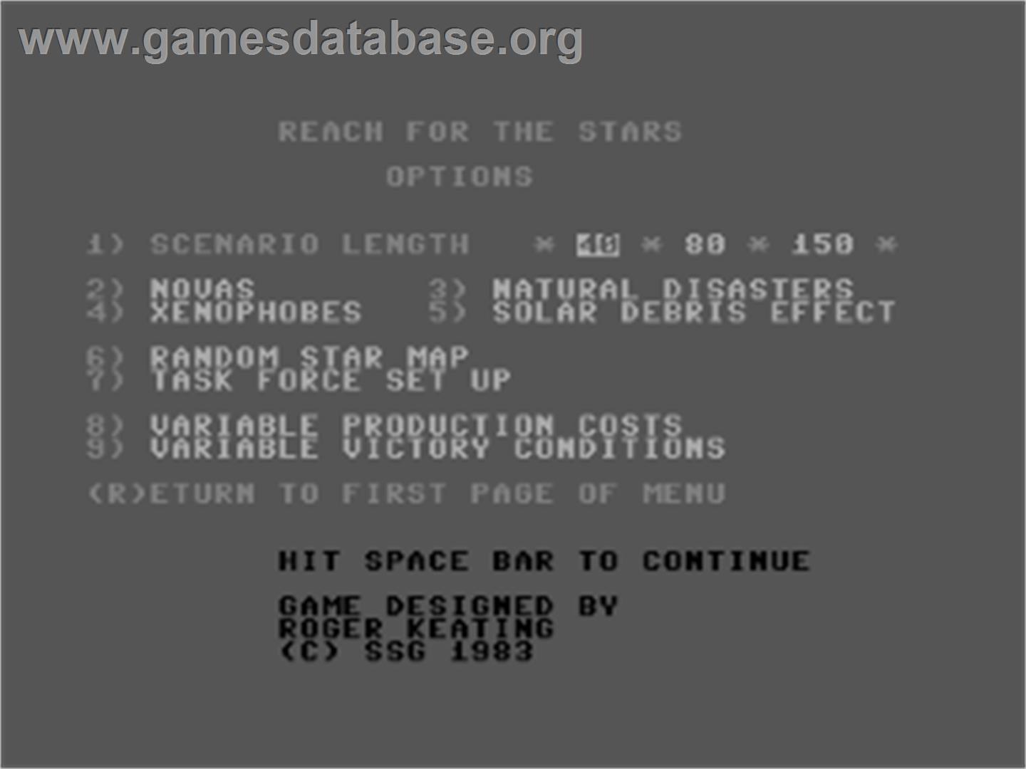 Reach for the Stars - Commodore 64 - Artwork - Title Screen