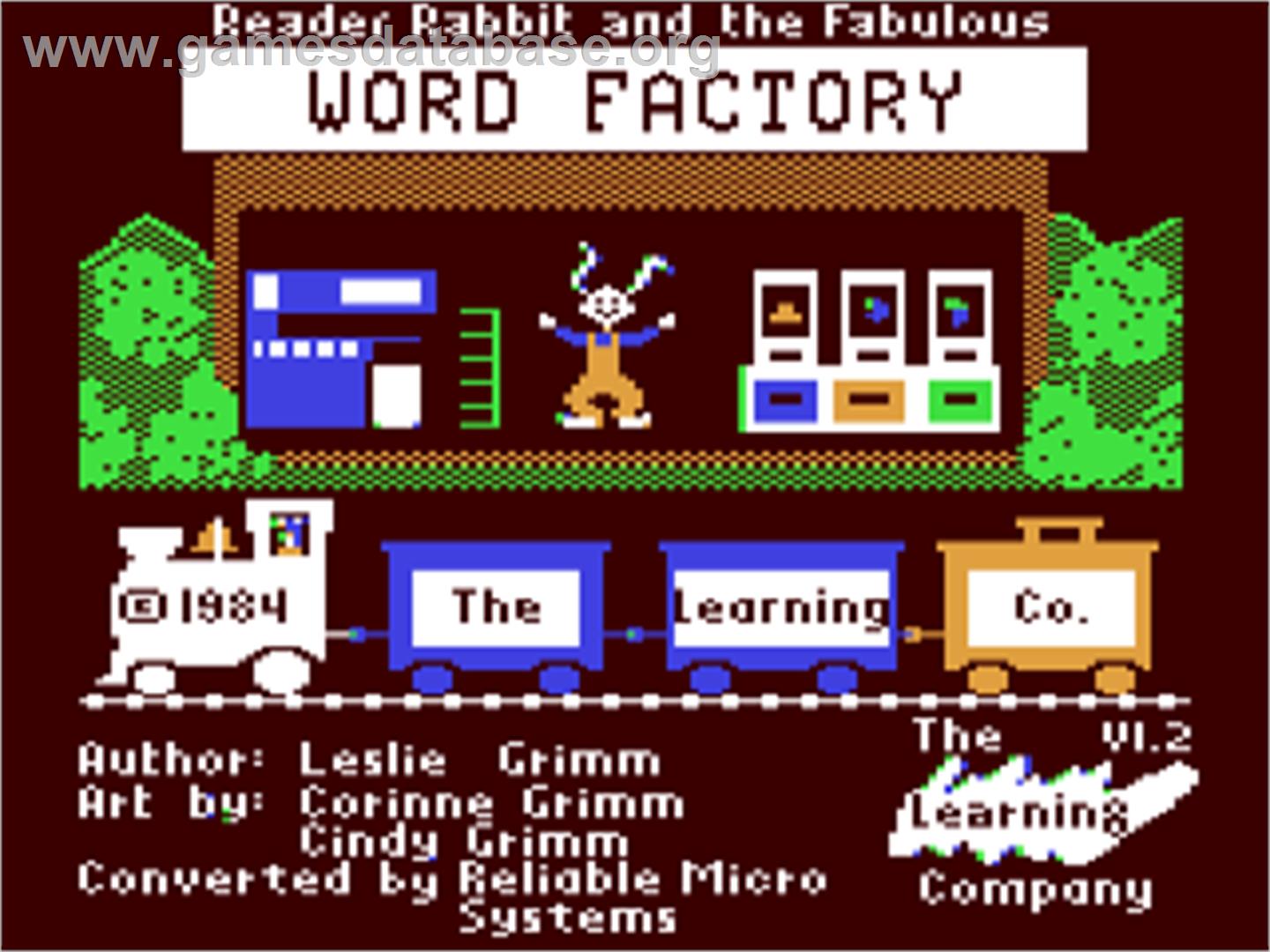 Reader Rabbit And The Fabulous Word Factory - Commodore 64 - Artwork - Title Screen