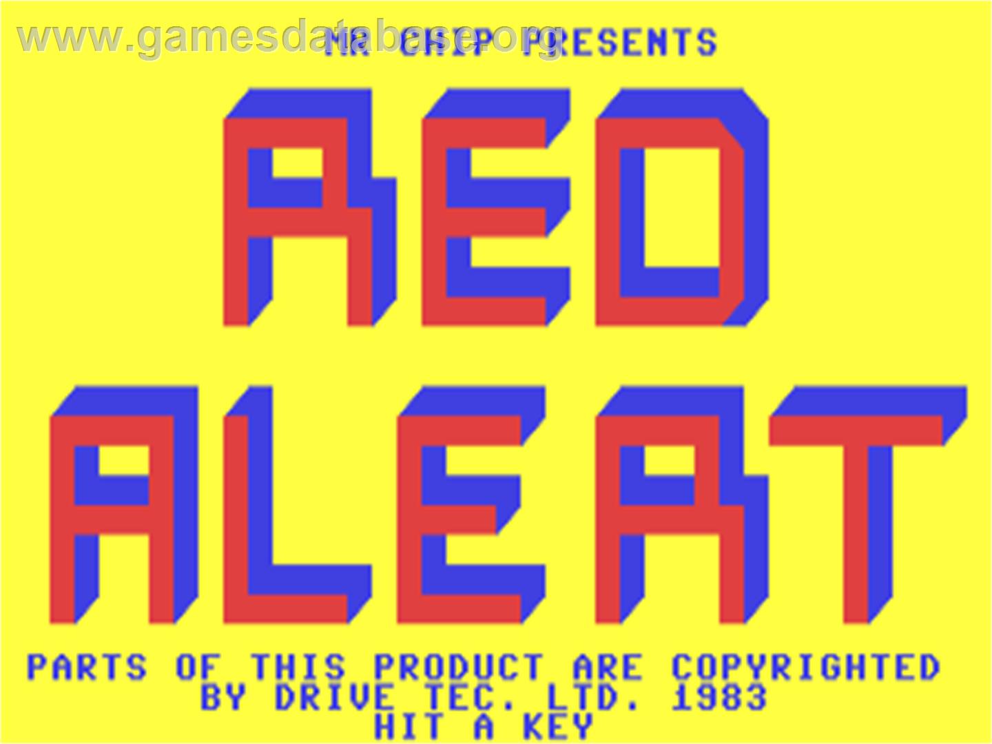 Red Alert (Ahoy!) - Commodore 64 - Artwork - Title Screen