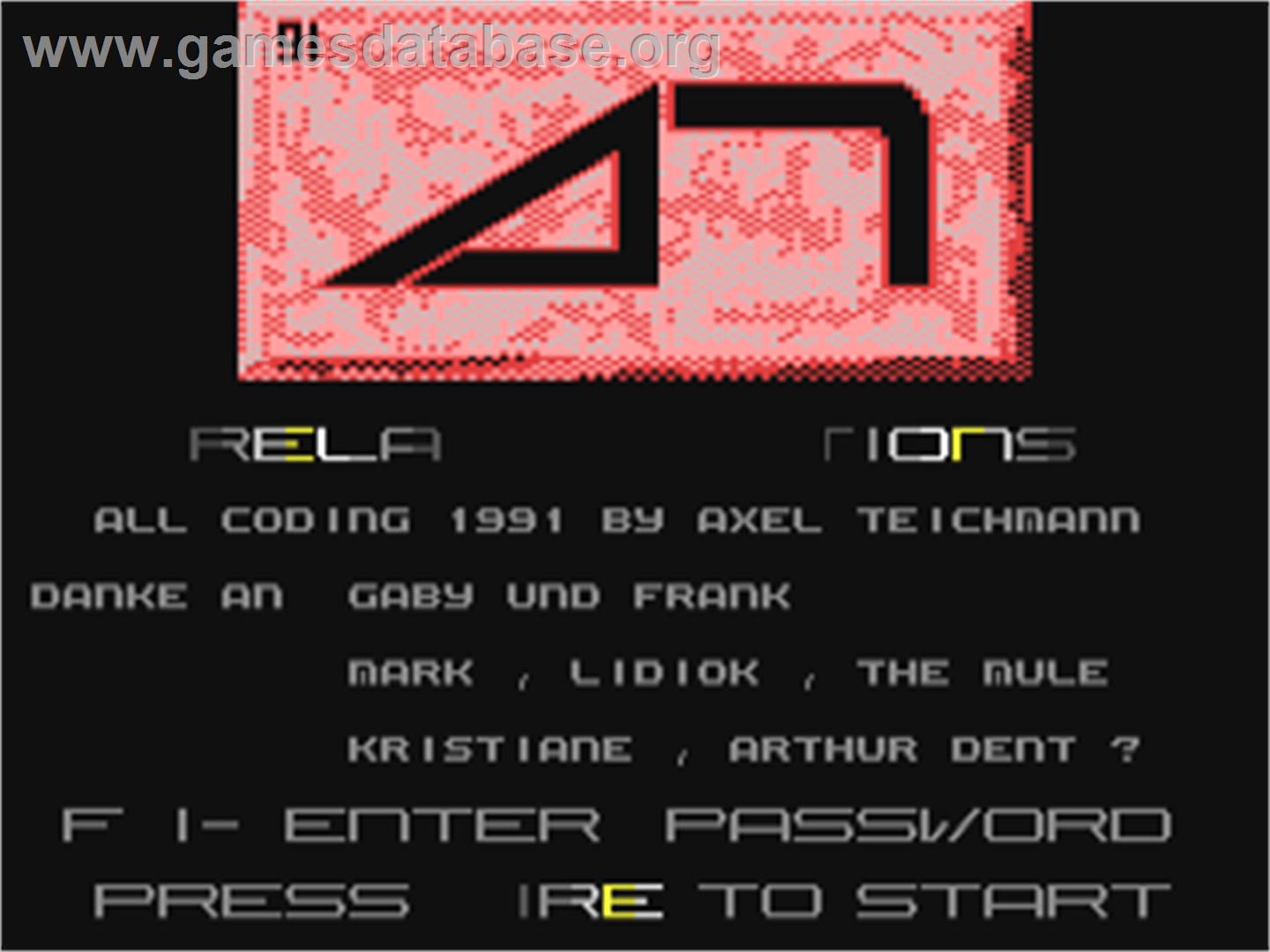 Relaxed Motions - Commodore 64 - Artwork - Title Screen
