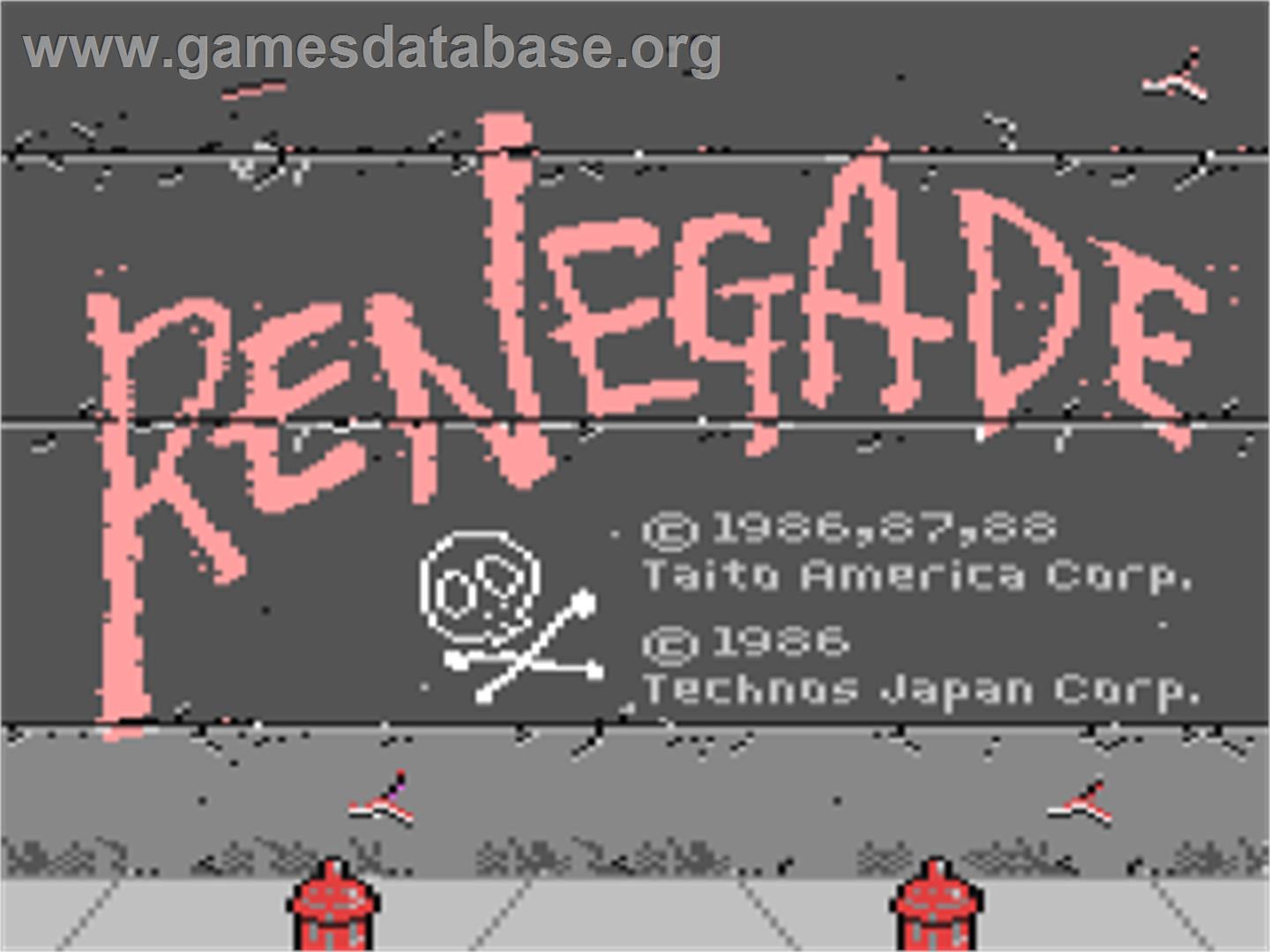 Renegade - Commodore 64 - Artwork - Title Screen