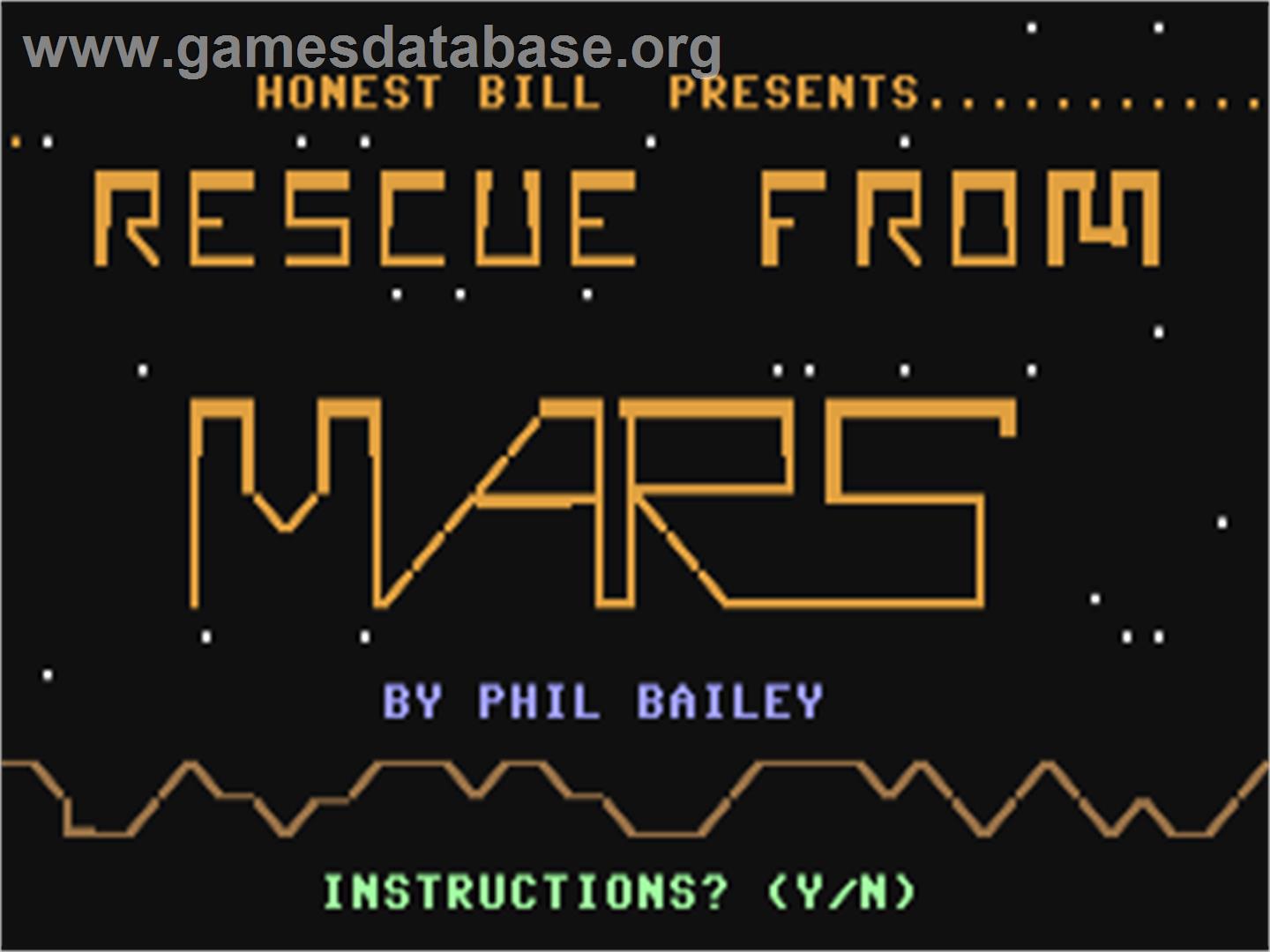 Rescue From Mars - Commodore 64 - Artwork - Title Screen