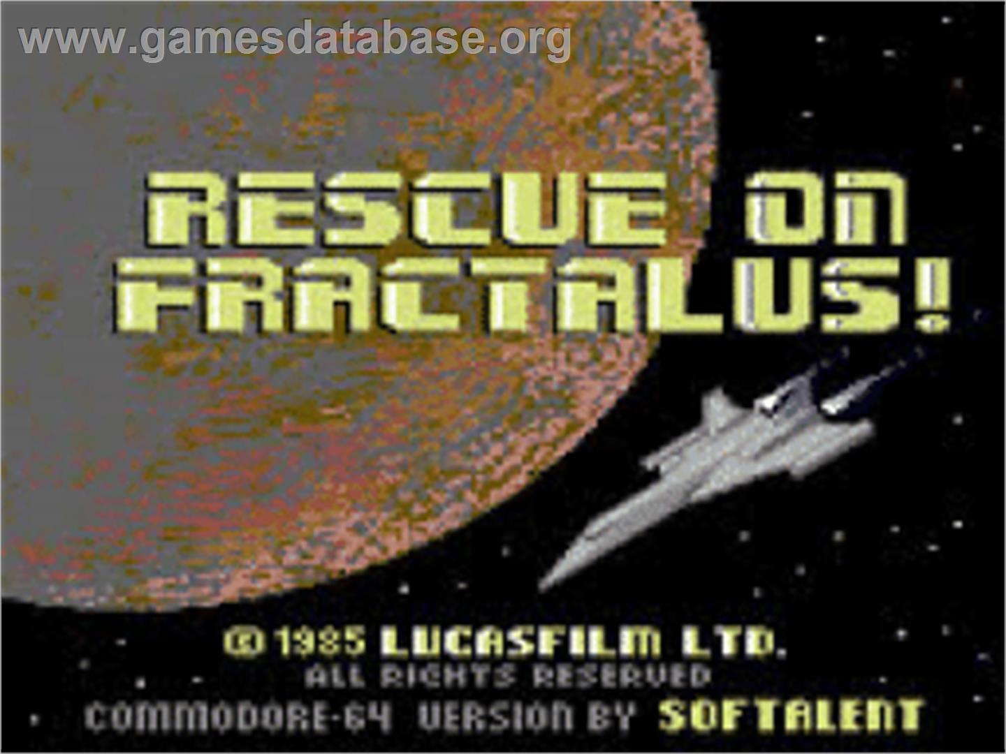 Rescue On Fractalus! - Commodore 64 - Artwork - Title Screen