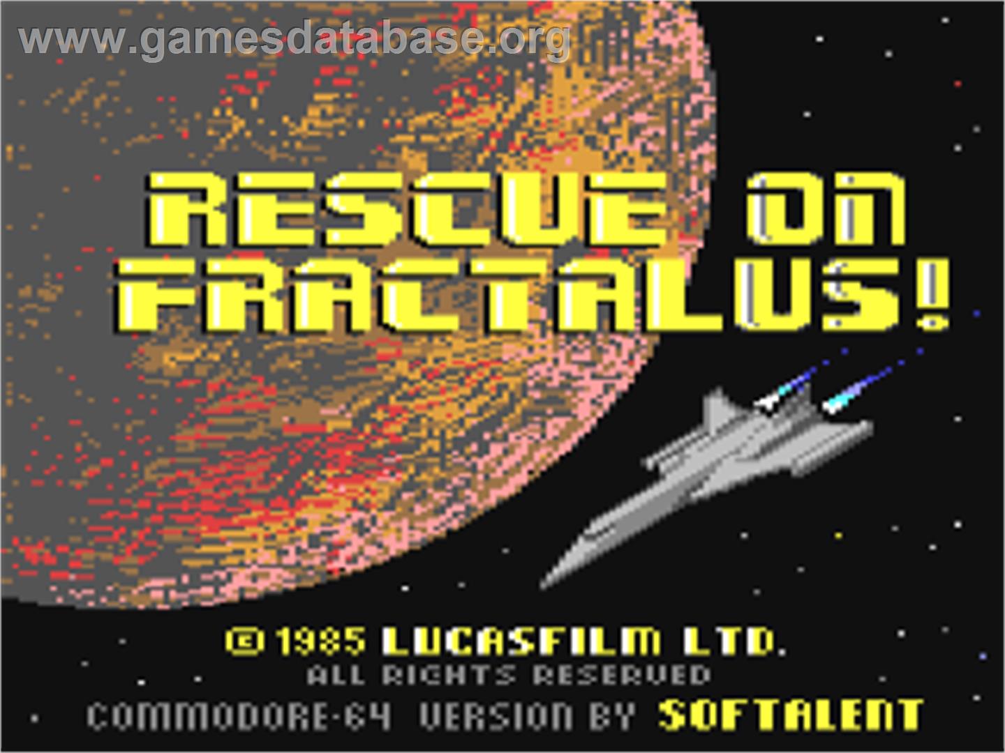 Rescue on Fractalus! - Commodore 64 - Artwork - Title Screen