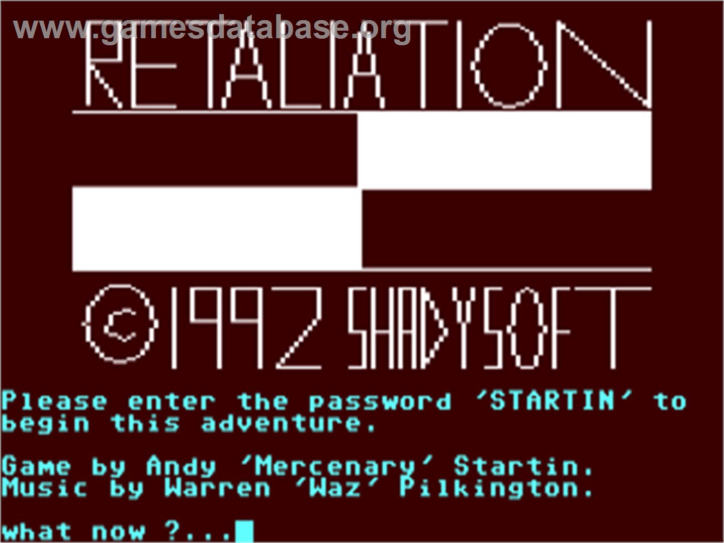Retaliation - Commodore 64 - Artwork - Title Screen