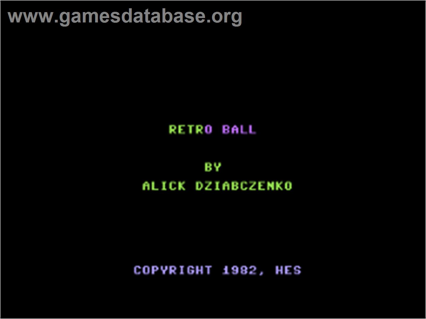Retro Ball - Hyper Ball - Commodore 64 - Artwork - Title Screen